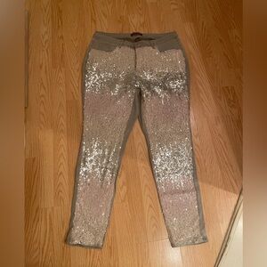 Ashley Stewart Gray Sequin Jeans